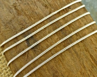 Sterling Silver Chain - By The Foot - 1.2mm Curb Chain - btf1.2curbs