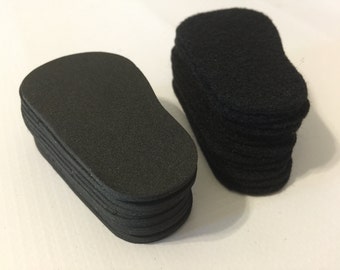2mm Doll Soles, 24-Pack Doll Soles, 12-Black 2mm Foam Doll shoe Soles, 12-Black Felt Doll shoe Soles, 18" die cut doll soles, free shipping