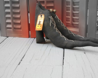 Halloween Decor, Primitive Witch Shoes Boots, Party Tabletop Pointed Toe Shoes