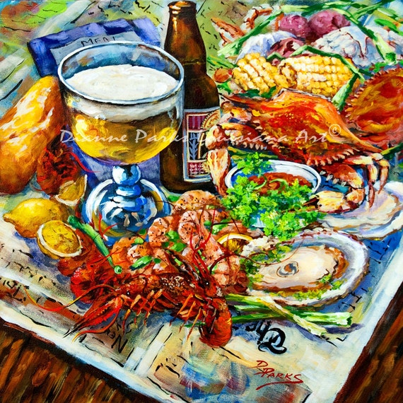  Seafood Painting NewOrleans Art Boiled Crawfish by 
