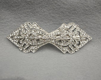 Art Deco Bridal Austrian Crystal Hair Clip / Swarovski Crystal Barrette Hair Clip / Bridal Hair Clip / Deco Inspired Hair Clip