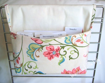 Coupon Organizer / Budget Organizer Holder - Attaches To Your Shopping Cart - Coral Beach Floral