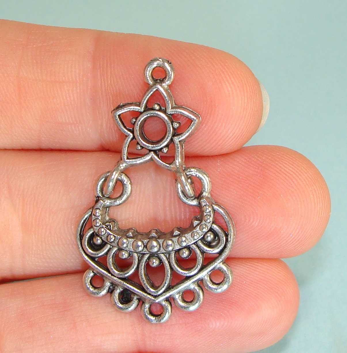 4 Chandelier Earring Parts STAR Findings Jointed Components 2