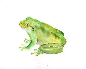 FROG Original watercolor painting 10x8inch