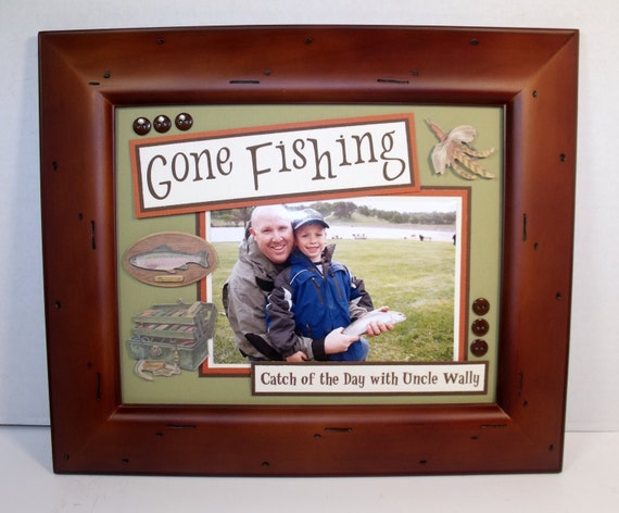 Gone Fishing Picture Frame Personalized 8x10 Deluxe Frame