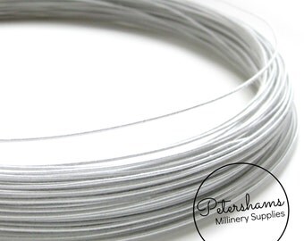 1.0mm (30 Gauge) Firm Cotton Covered Millinery Wire (For Hat Making, Flower Making) - White