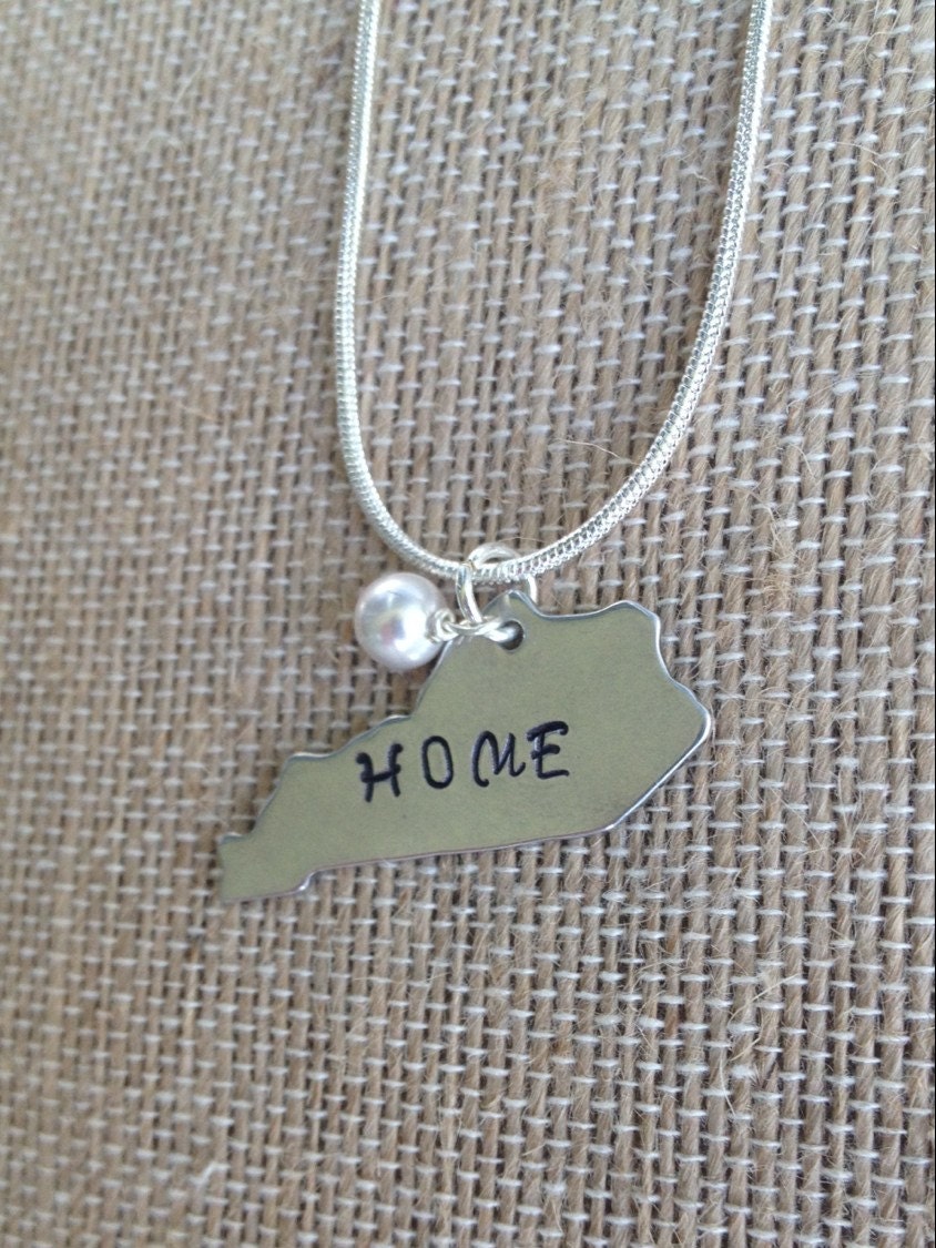 My Kentucky Home Necklace, KY State Pendant Necklace, Kentucky Necklace, Kentucky Jewelry, State Jewelry Kentucky, KY Home Jewelry