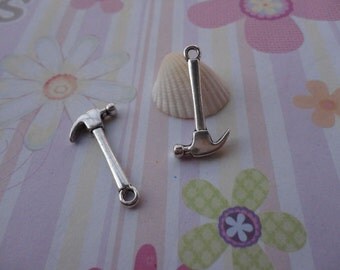 20pcs antique silver hammer findings 25mmx12mm