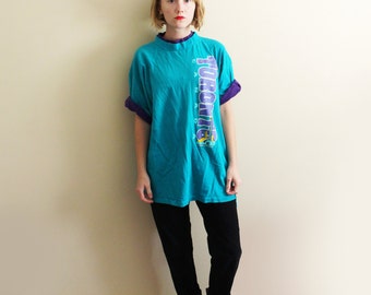 vintage t-shirt 90's zack morris Toronto Canada teal green purple 1990s mens clothing size large l