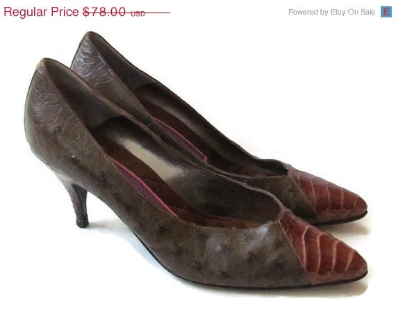 brown croc pumps