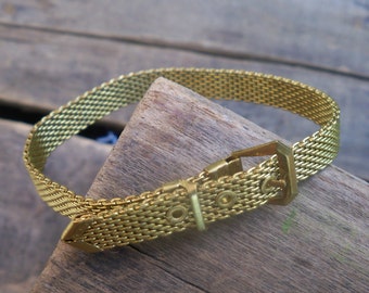 belt buckle bangle / brass bracelet / vintage brass bangle / BRASS BELT BANGLE