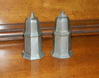 Pewter Salt and Pepper Shakers - Leonard Hand Cast Pewter