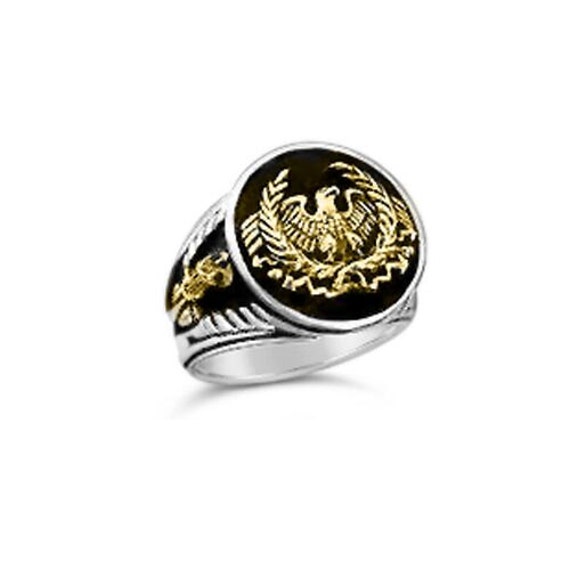 Items similar to Roman Eagle Fasces Mens Signet ring sterling silver ...