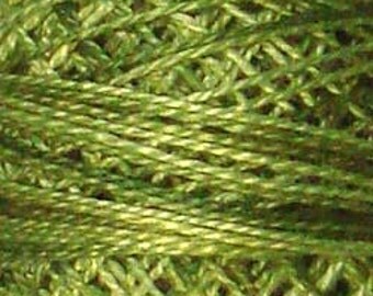 Size 8, O519, Valdani Perle Cotton, Green Olives