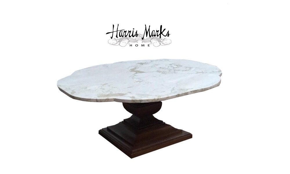 Italian Coffee Table Marble Cocktail Table Travertine Hollywood Regency