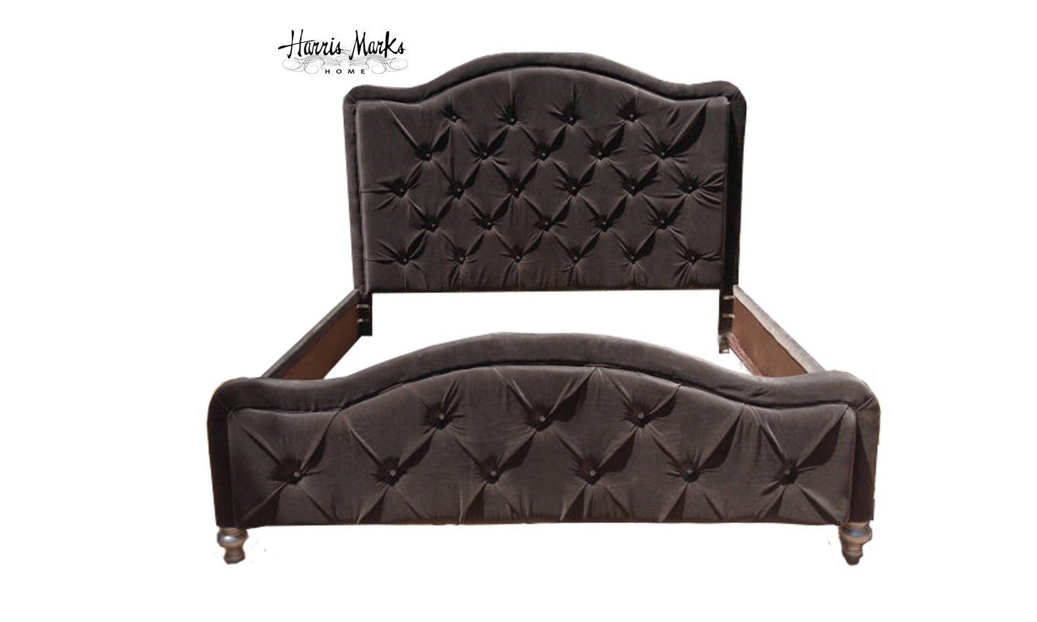 Tufted Bed Headboard Footboard Rails Rhinestone Button Trim