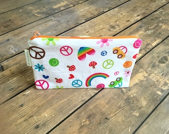 Clearance*** Pencil Case/Cosmetic Bag/ Gadget Case - Groovy - Ready to Ship