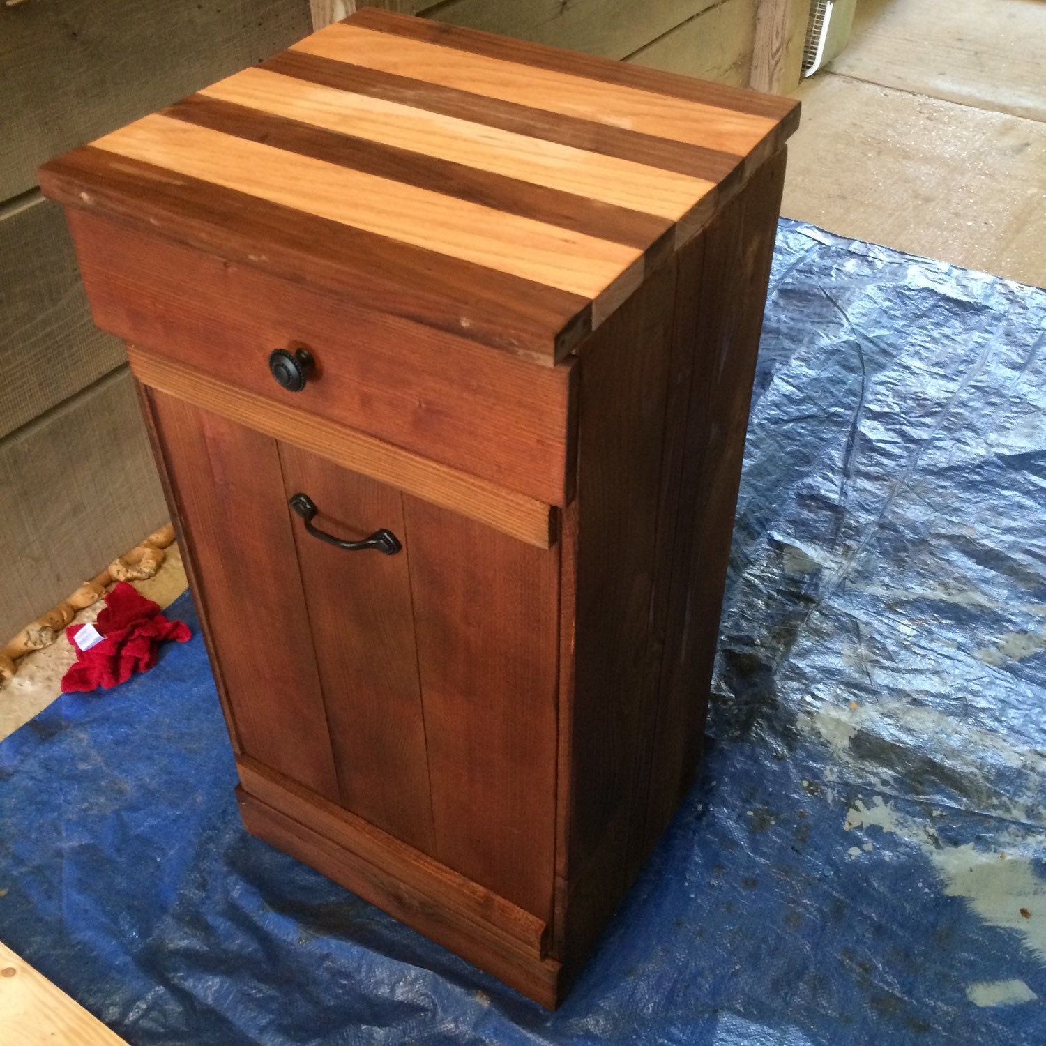 tilt out trash bin kitchen trash can wooden trash by ...