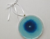 Petri Dish Ornament G7: Blue with Blue Microbes
