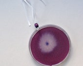 Petri Dish Ornament G14: Purple with White Bacteria