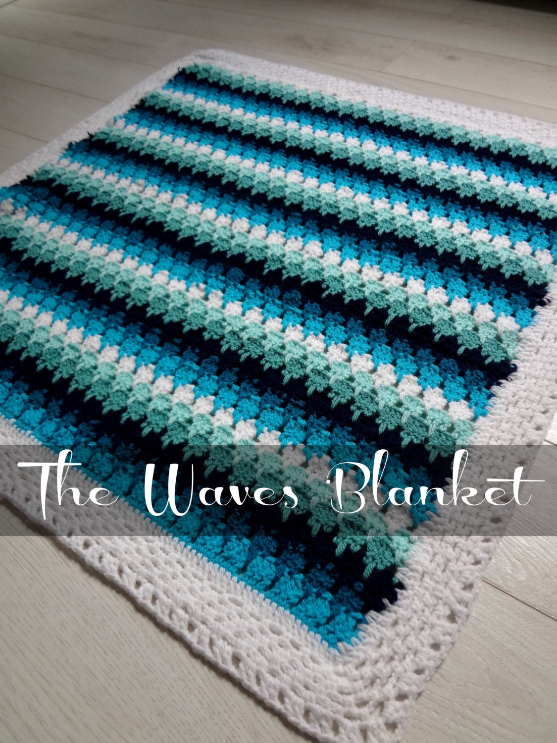 CROCHET PATTERN Baby Blanket Waves and Pebbles Crochet