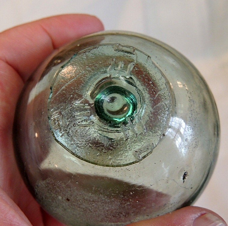 3 Unique Vintage Japanese GLASS FISHING FLOATS Makers Marks