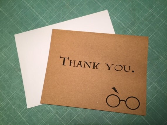 Harry Potter Inspired thank you note greeting by CopperMarmalade