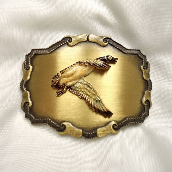 Vintage Raintree Western-Style Brass Belt Buckle