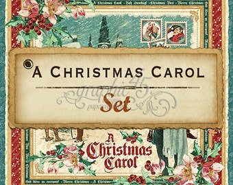 Graphic 45's "A Christmas Carol" Collection 12x12 Set Papers