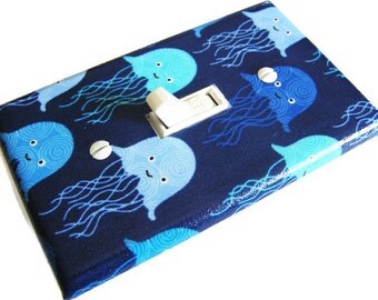 JELLYFISH Light Switch Cover Plate Switchplate Sealife Nautical Decor