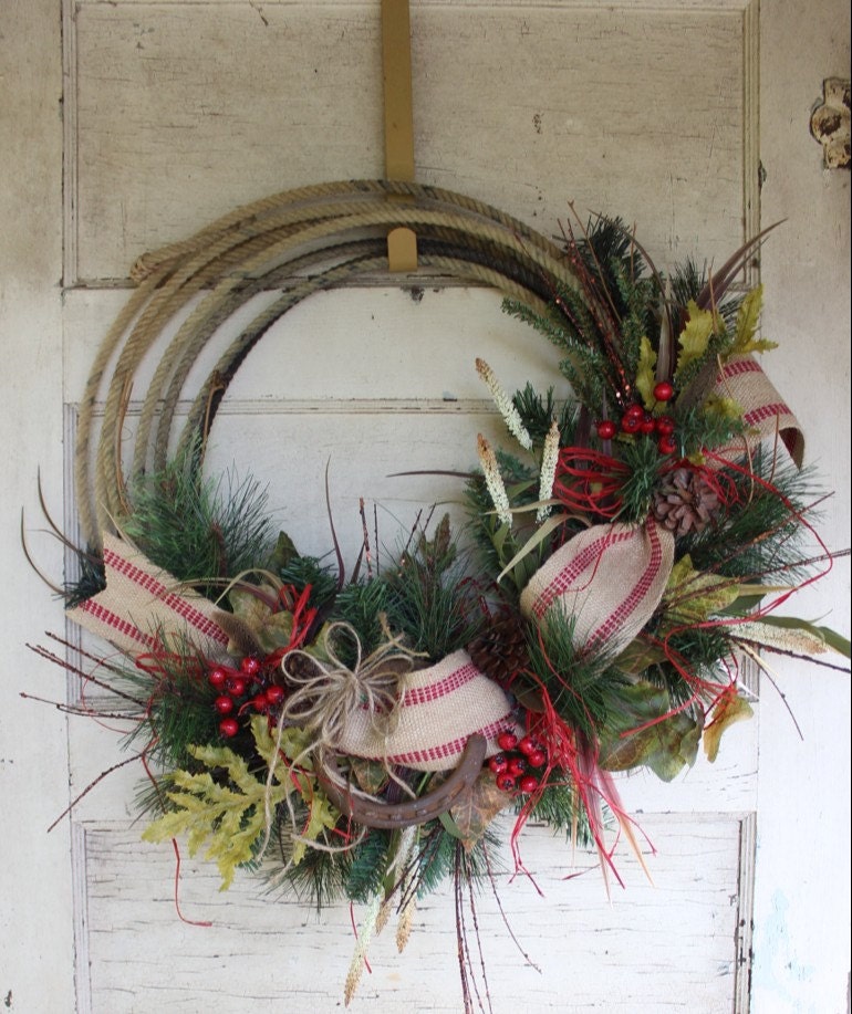 western christmas wreath rope lasso wreath rustic cowboy western christmas wreath rope lasso wreath rustic cowboy