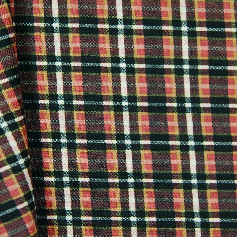 Orange and Black Plaid Halloween Fabric by Whistler Studios