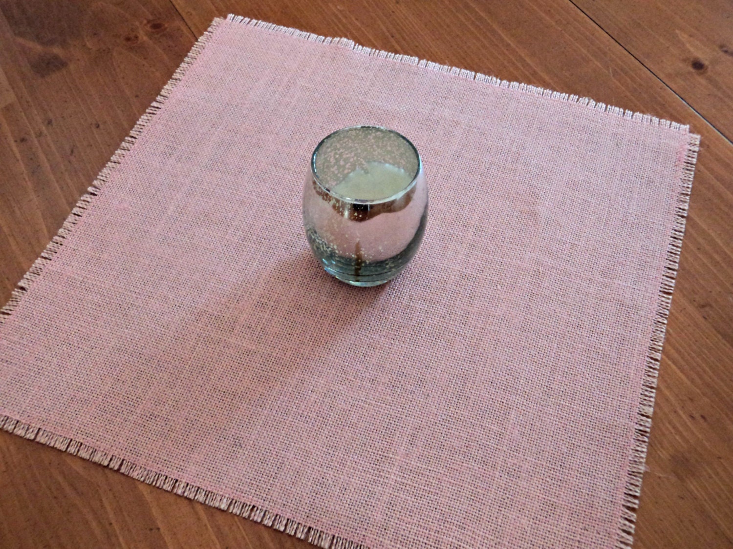 Blush Pink Burlap Table Overlay Light Centerpiece Zoom