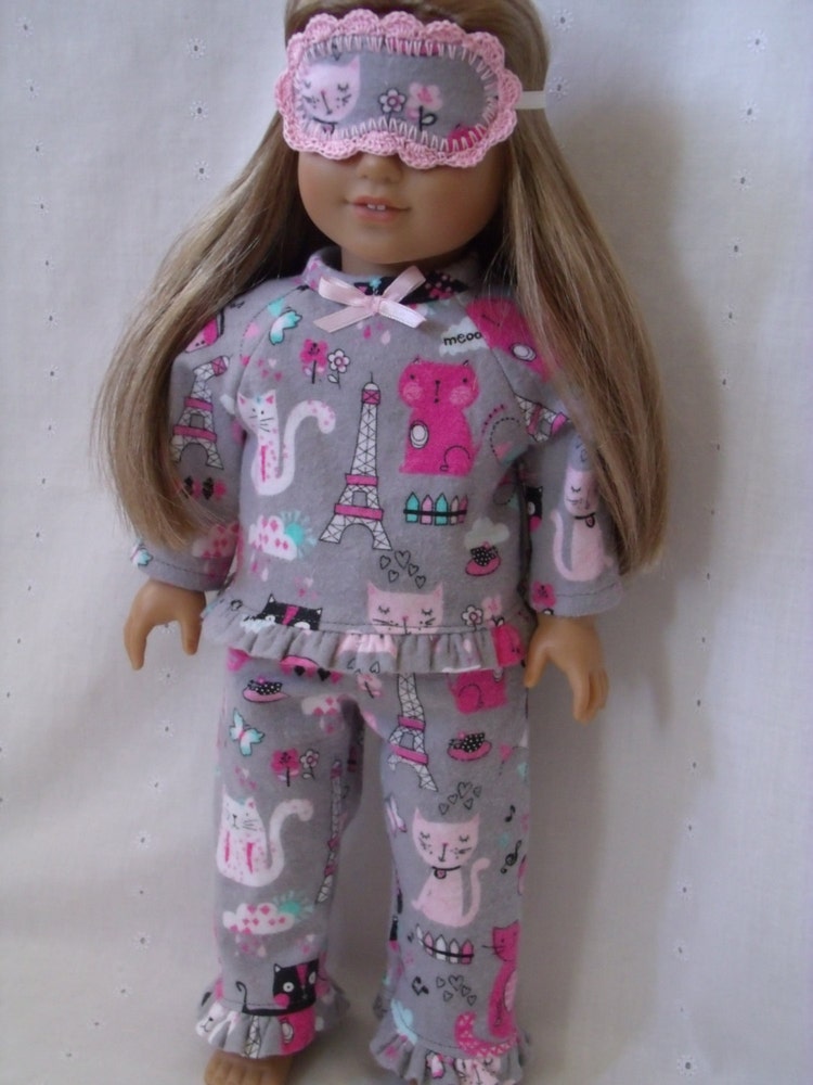 american-girl-doll-pajamas-and-sleep-mask-by-mandysewsweet-on-etsy