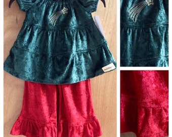 Christmas Peasant Top and Ruffle Pants, size 2t
