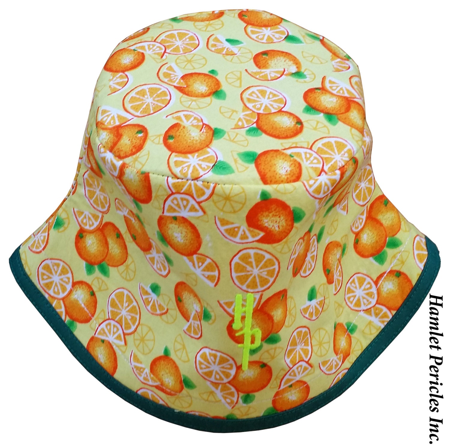 Orangefruit GreenBase Unisex Bucket Hat Oranges Slices