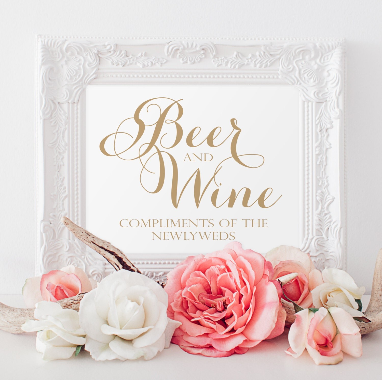Beer and Wine Sign 8 x 10 Sign DIY Printable Vintage