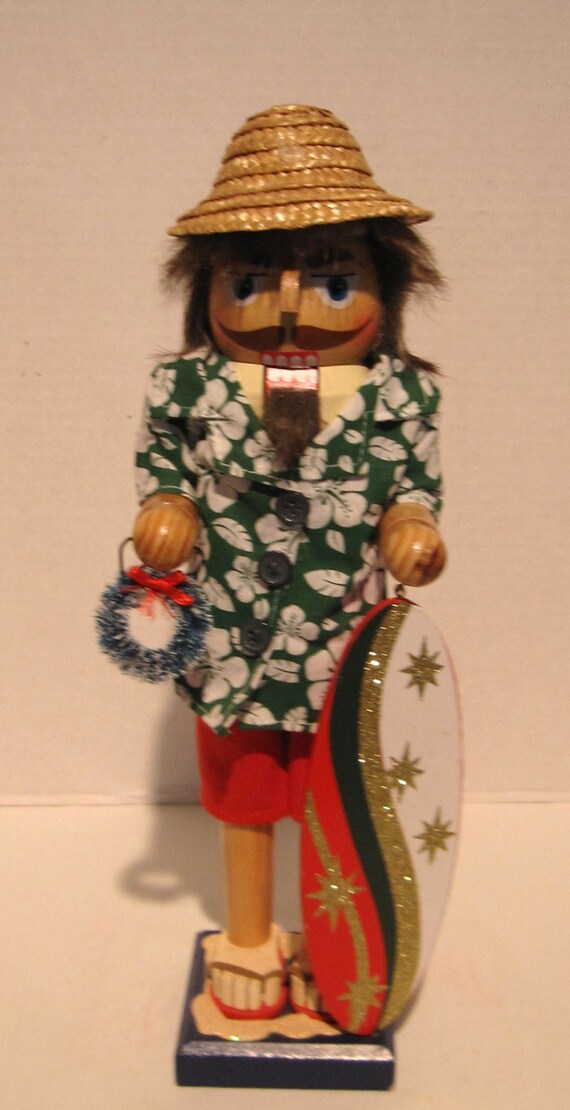Vintage Surfer Christmas Nutcracker