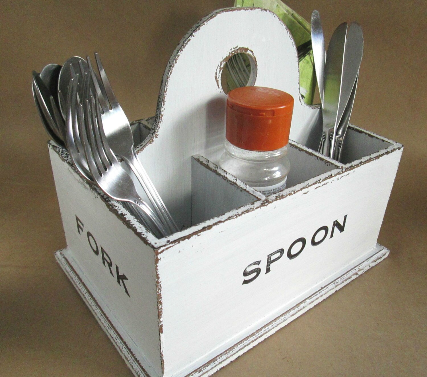 Rustic Cutlery / Flatware / Silverware / Condiment Caddy