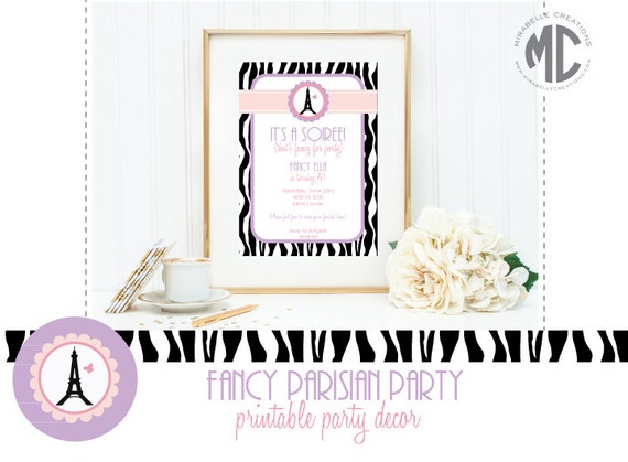 Fancy Nancy Inspired / Parisian Printable Digital Party Collection -- Mirabelle Creations Il_570xn
