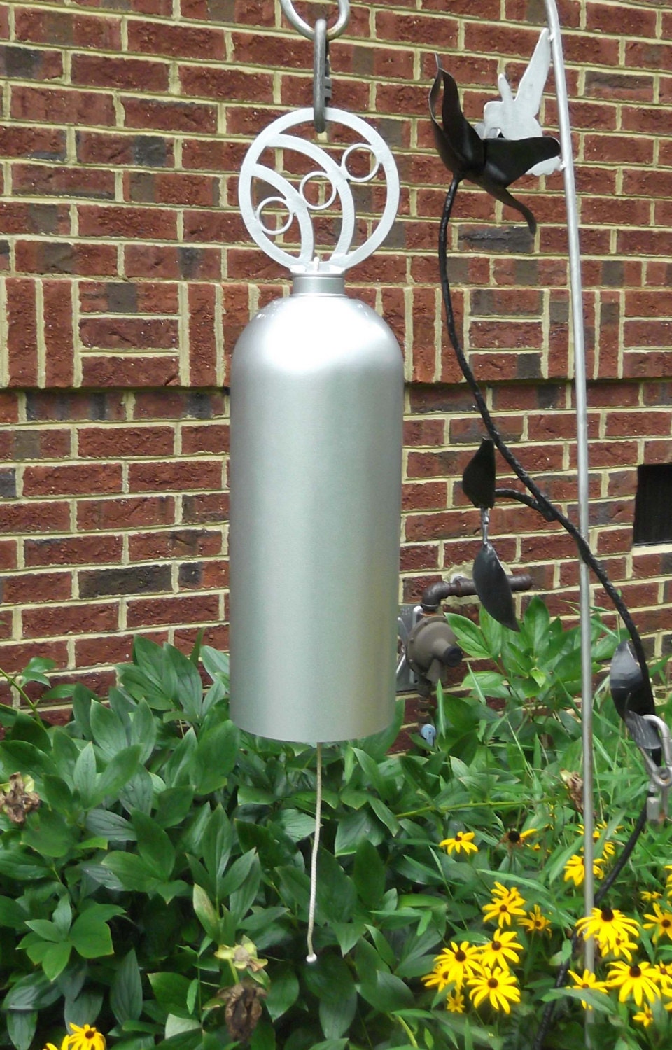 Fire extinguisher tank bell wind chime