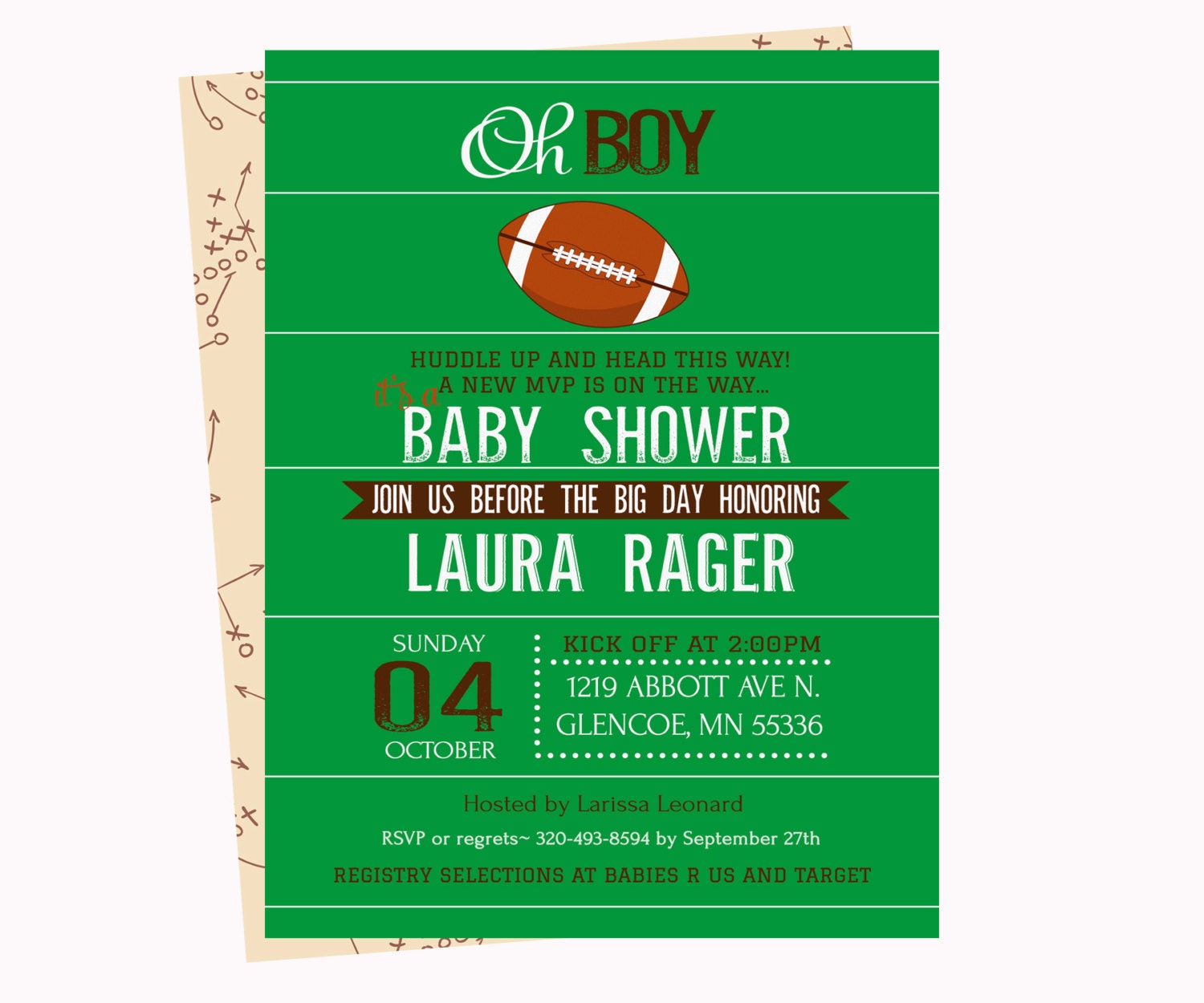 Football Baby Shower Invitations 6