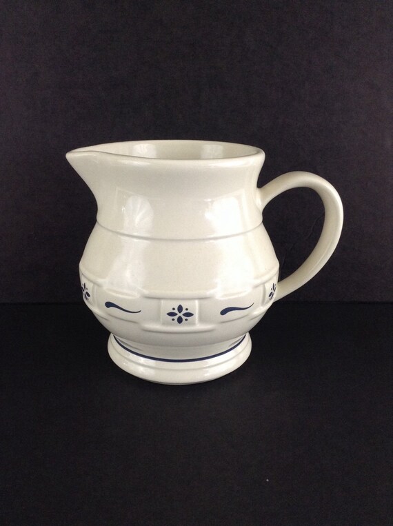 Longaberger Small Pottery Pitcher Classic Blue Woven