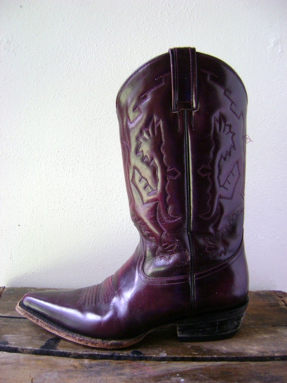 Harley Davidson Red Deer >> Dark Red Maroon Cowboy Boots Vintage 90s Western Mens Womens Harley Davidson Red Deer >> Dark Red Maroon Cowboy Boots Vintage 90s Western Mens Womens