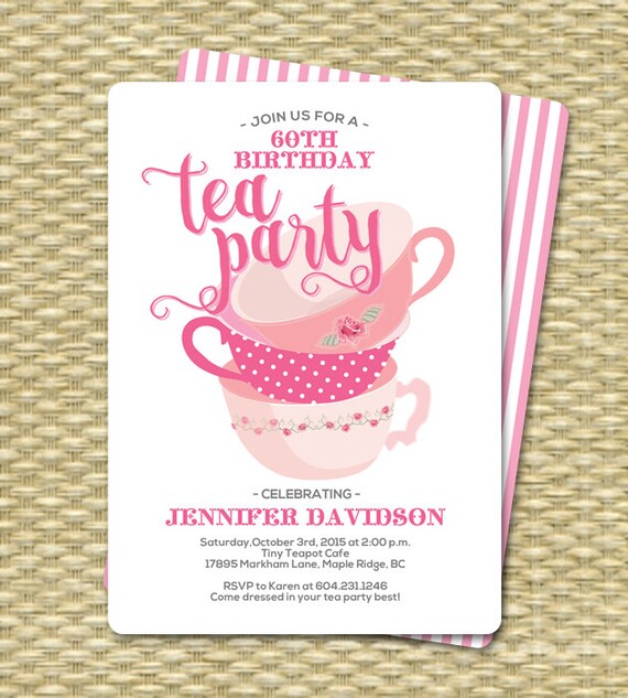 Tea Party Birthday Invitations 7