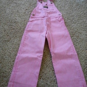 Vintage 80&#39;s NOS Oshkosh pink striped overalls, size 5, Whipper Snappers, original tag still on it