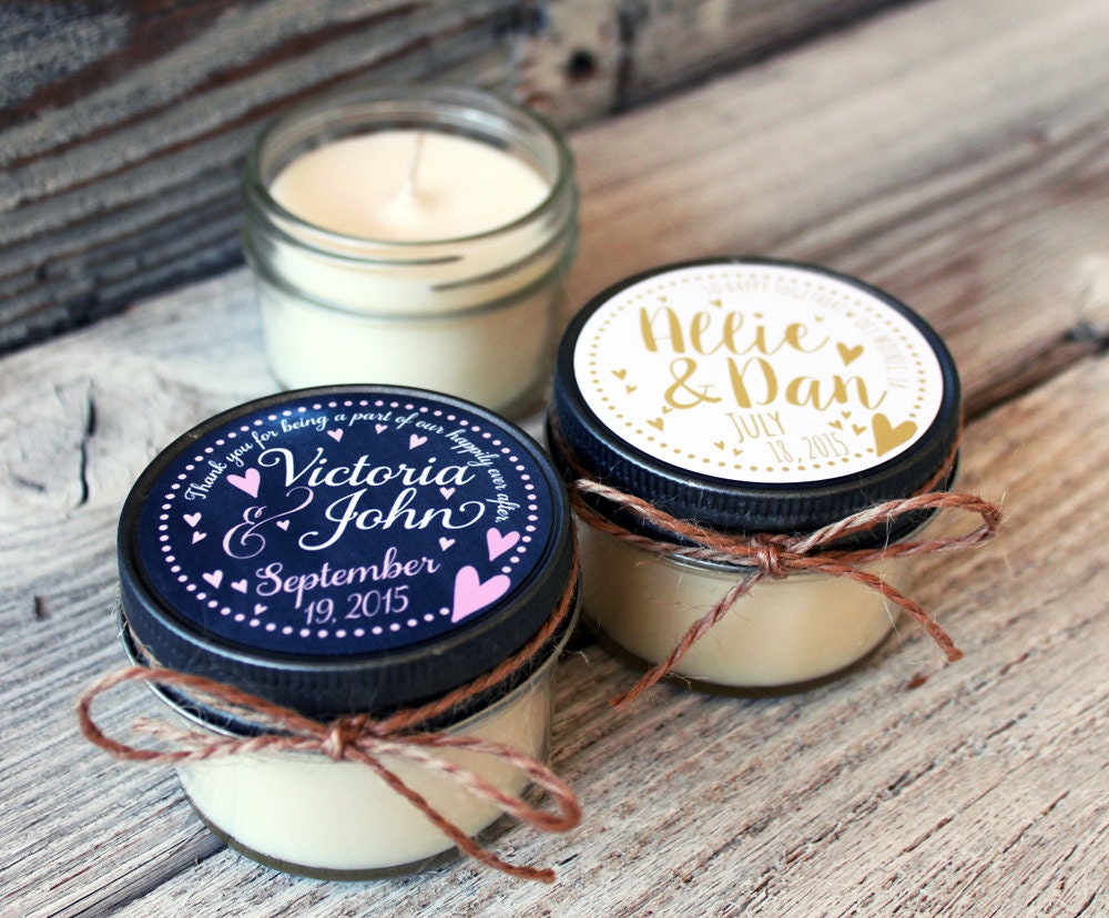 Set of 12 4 oz Candle Wedding Favor Personalized Wedding