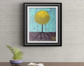 Yellow Lollipop Tree Signed Art Print of Signature Original By Rafi Perez