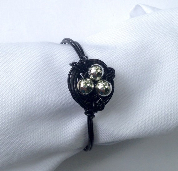 Items similar to Black and Silver Metallic Wire Napkin Holders, Black