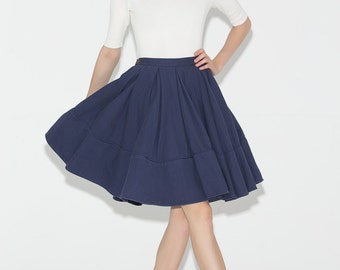 Modern Linen Skirt Gray Handmade Designer Contemporary